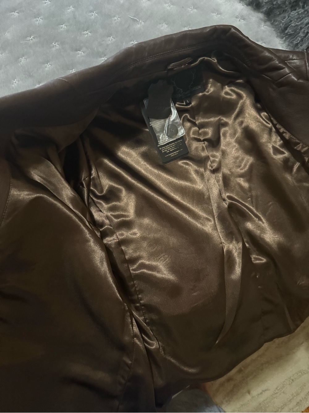 Bod&Christensen Classic Women's in Queen Brown Leather Blazer Jacket Size Large - Picture 7 of 13